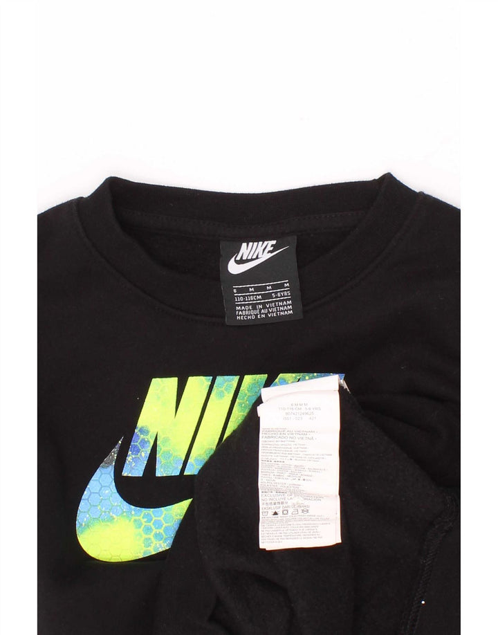 Джемпер с рисунком Nike для мальчиков, 5–6 лет, средний черный, хлопковый