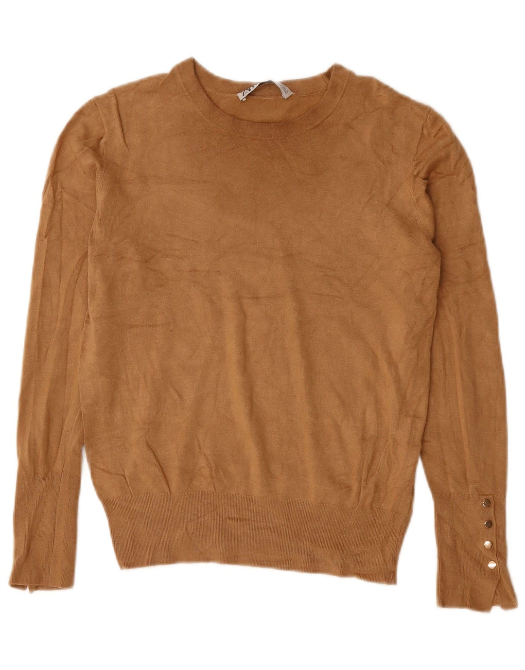 Женский джемпер с вырезом «лодочка» ZARA UK 12, средний коричневый вискоза