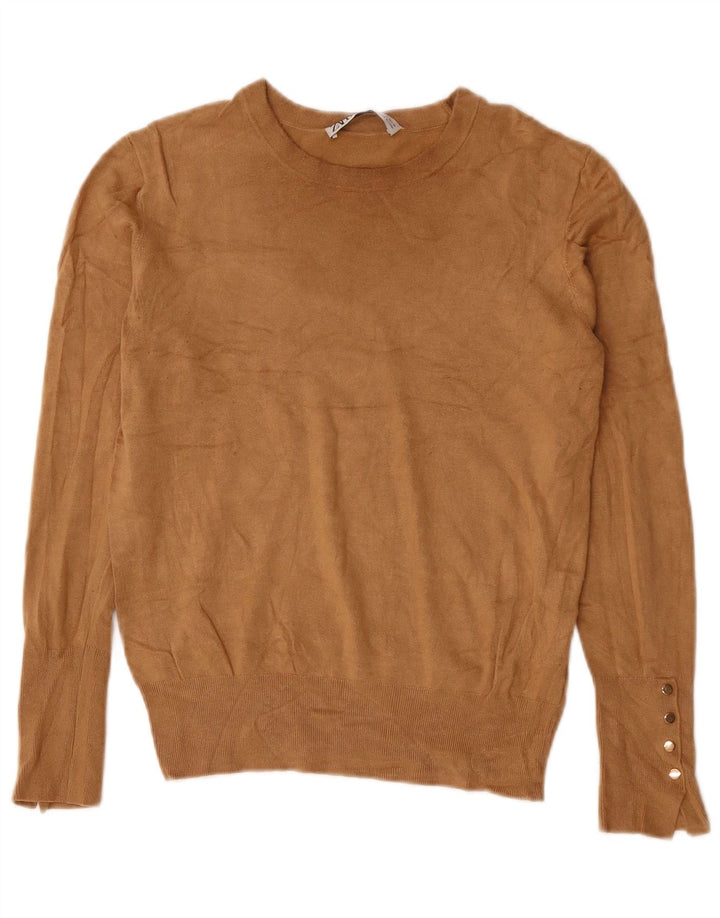 Женский джемпер с вырезом «лодочка» ZARA UK 12, средний коричневый вискоза