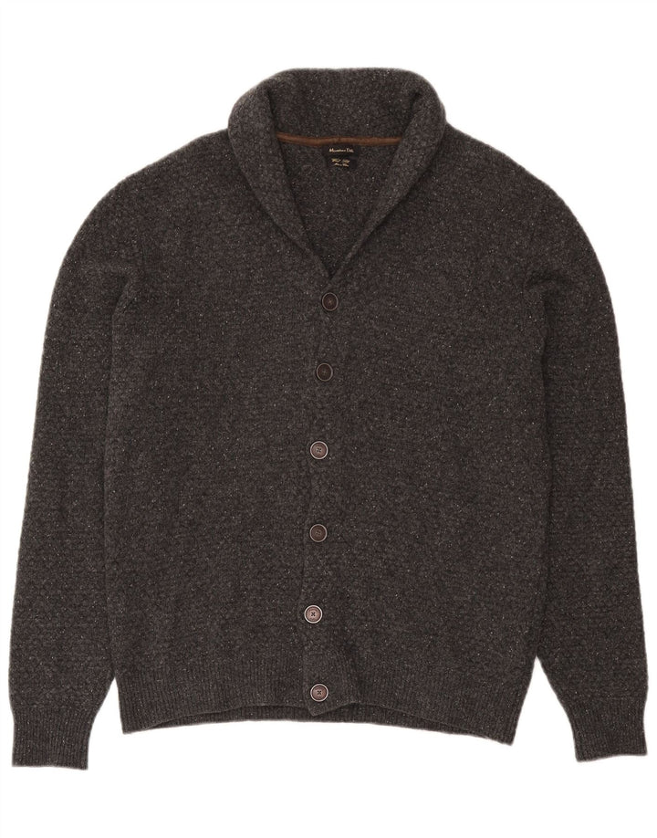 Мужской кардиган Massimo Dutti, большой серый шерстяной свитер