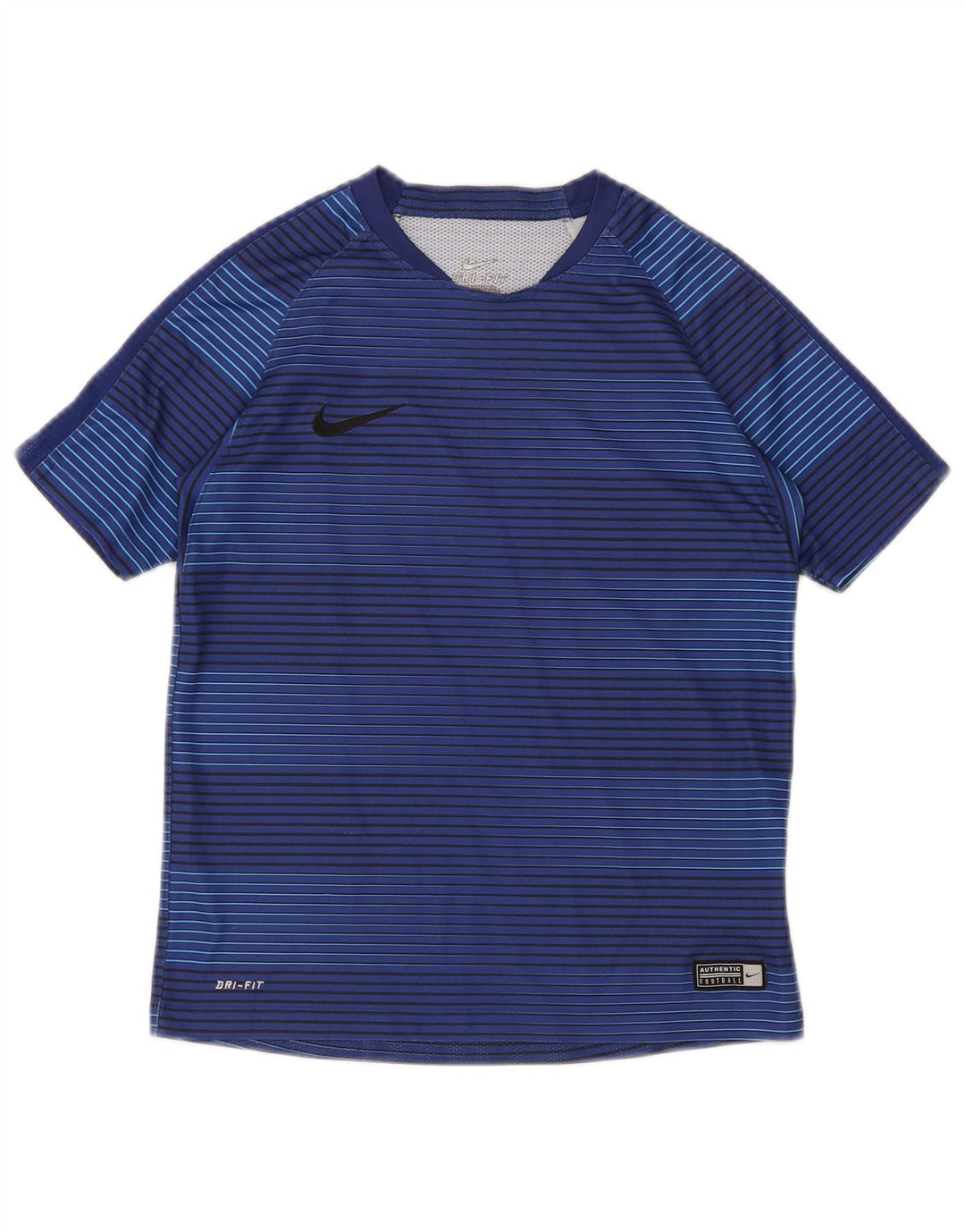 Футболка Nike Dri Fit для мальчиков, топ 10–11 лет, средний синий полосатый полиэстер