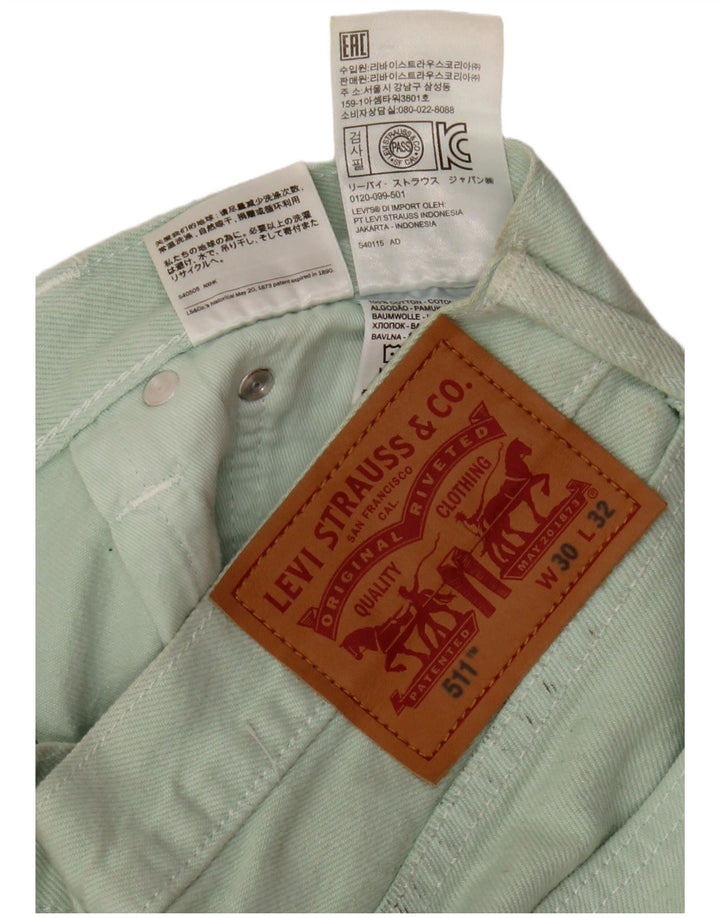 Мужские узкие повседневные брюки Levi's 511 W30 L32, зеленый хлопок