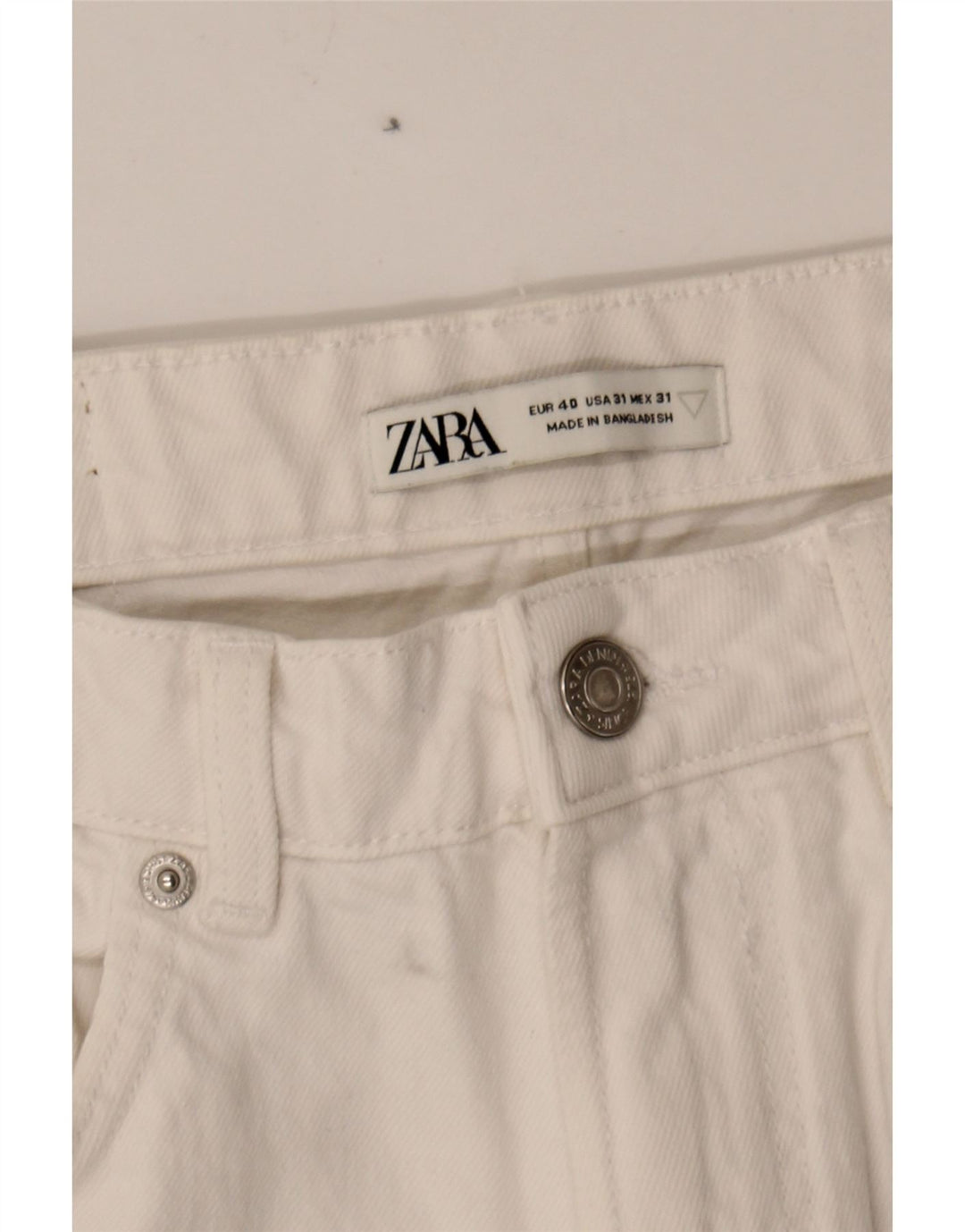 ZARA Mens Denim Shorts EU 40 Medium W31  White Cotton Vintage Zara and Second-Hand Zara from Messina Hembry 