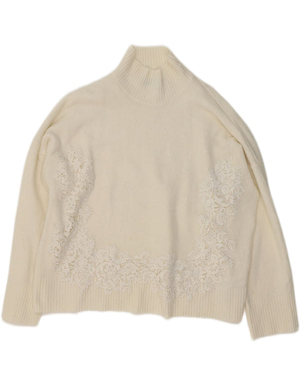 Женский джемпер с высоким воротником Marks & Spencer, Великобритания, 18 XL, бежевый с цветочным принтом