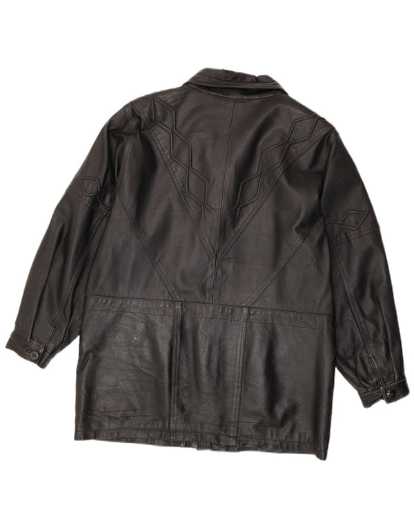 Vintage Womens Leather Jacket UK 16 Large Black Leather