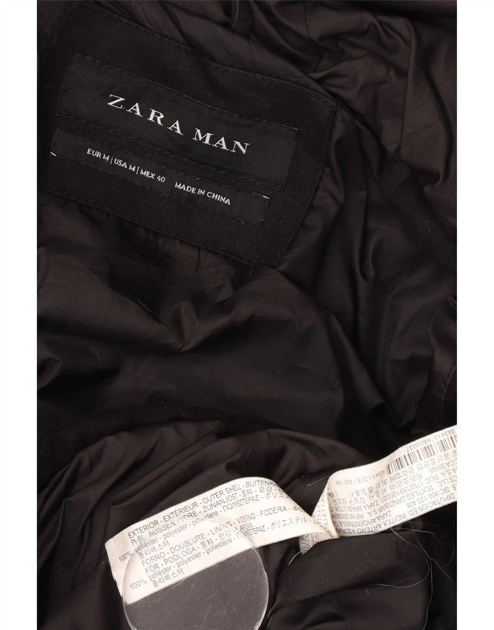 Мужская стеганая куртка Zara UK 38, средний черный полиэстер