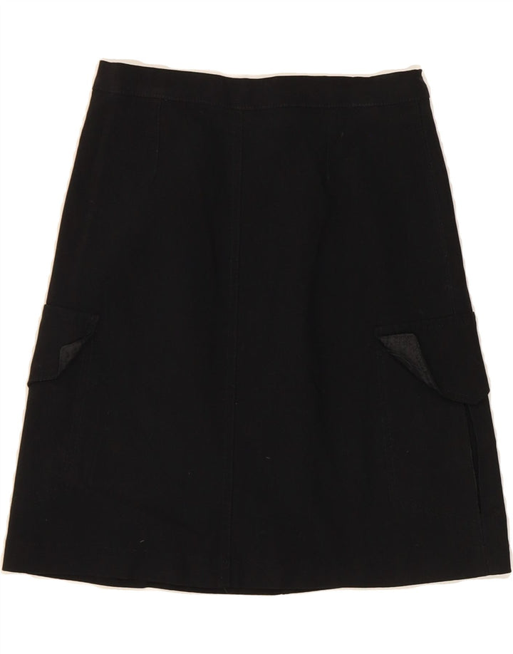 VINTAGE Womens Cargo Skirt W24 XS Black Viscose Vintage Vintage and Second-Hand Vintage from Messina Hembry 