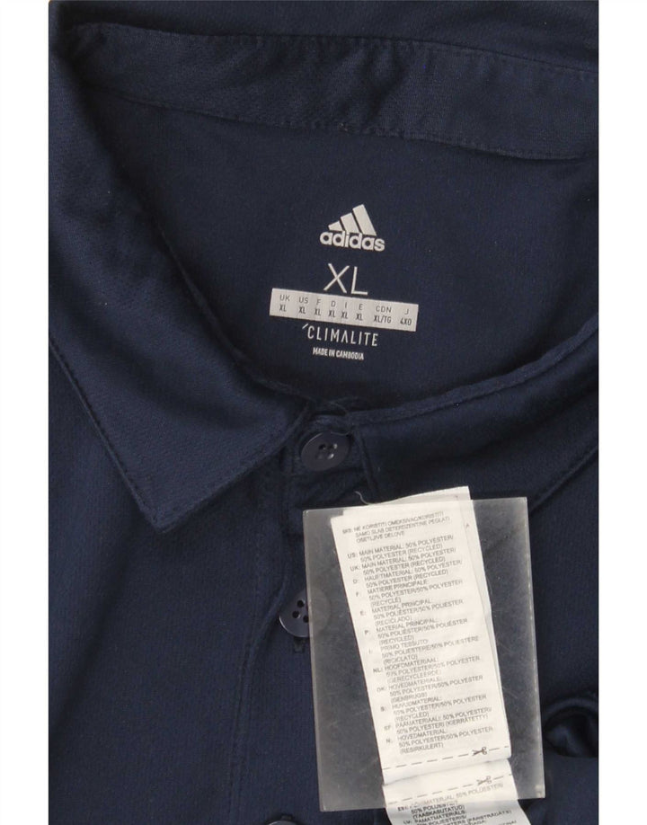 Мужская рубашка-поло Adidas Climalite XL темно-синяя из полиэстера