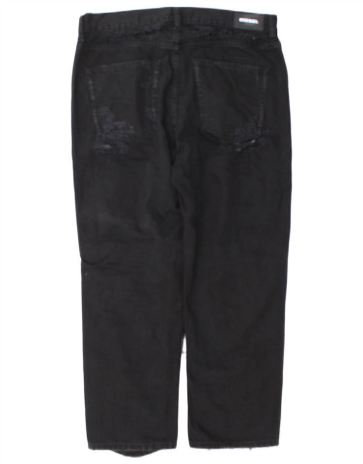 Женские прямые джинсы Diesel Ariel Regular с эффектом потертости W29 L25, черные классические