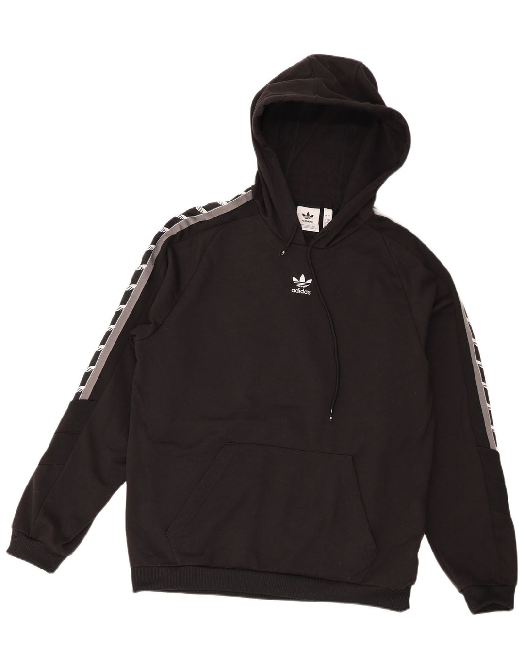 Мужской джемпер с капюшоном Adidas с рисунком, средний черный, полиэстер с цветными блоками