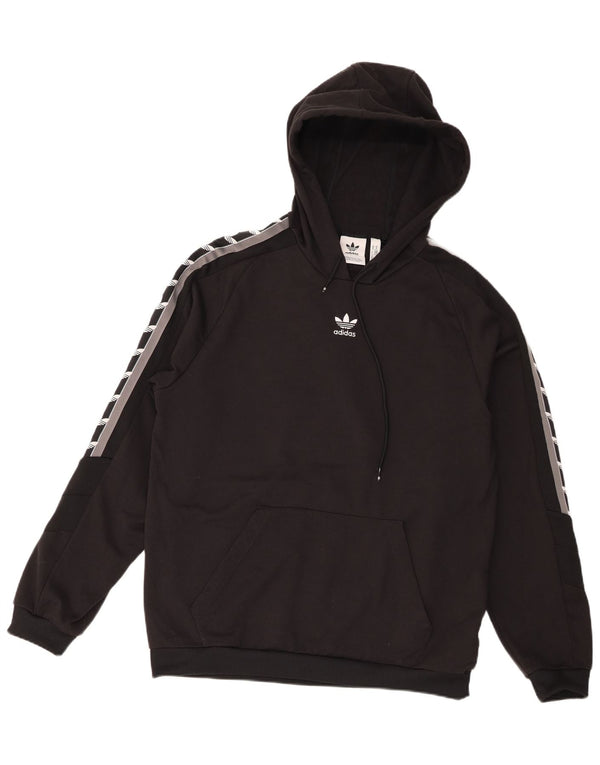 Мужской джемпер с капюшоном Adidas с рисунком, средний черный, полиэстер с цветными блоками