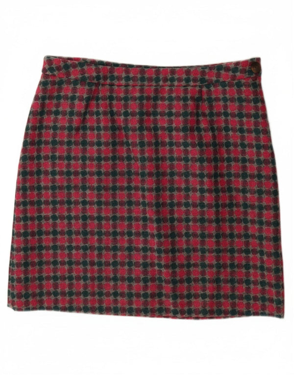 LAURA ASHLEY Женская мини-юбка UK 16, большая W36, разноцветная пятнистая шерсть