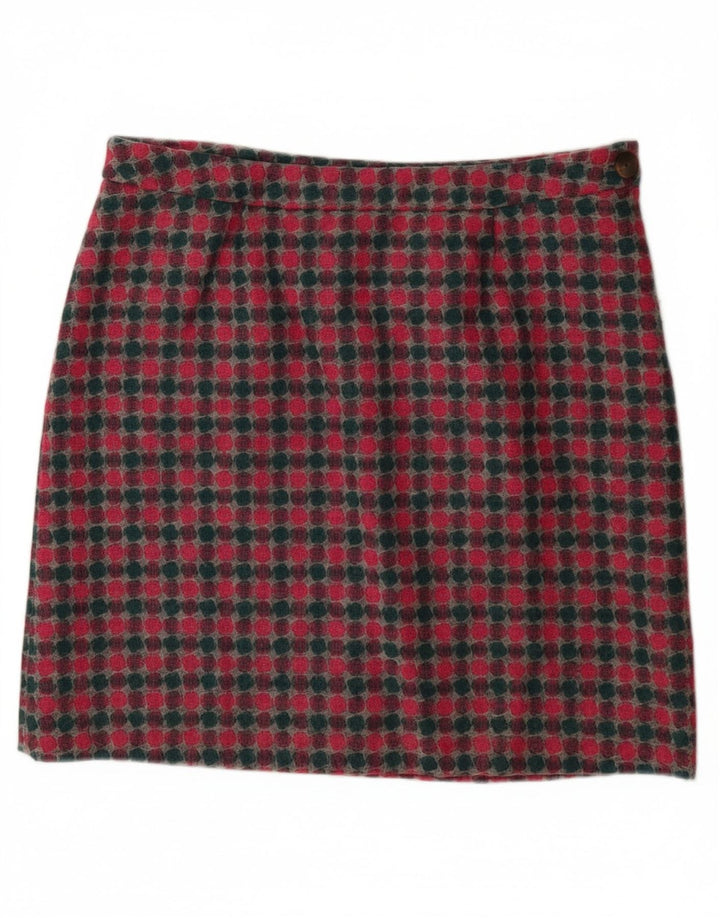 LAURA ASHLEY Женская мини-юбка UK 16, большая W36, разноцветная пятнистая шерсть