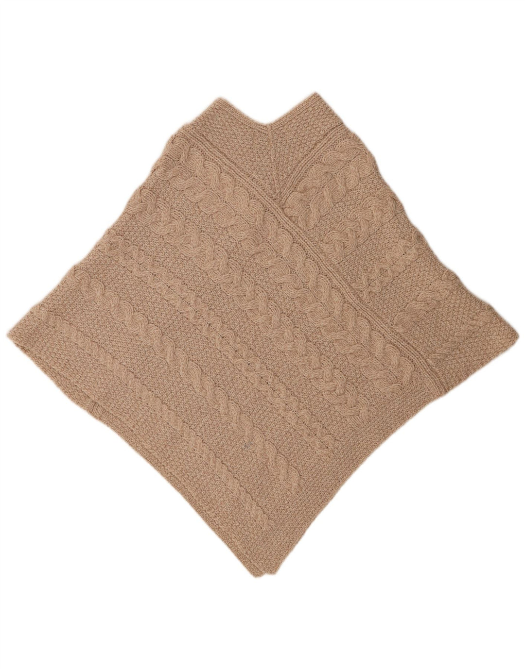 Женский свободный джемпер-пончо Aran Crafts UK 10, маленький размер, бежевый из мериносовой шерсти