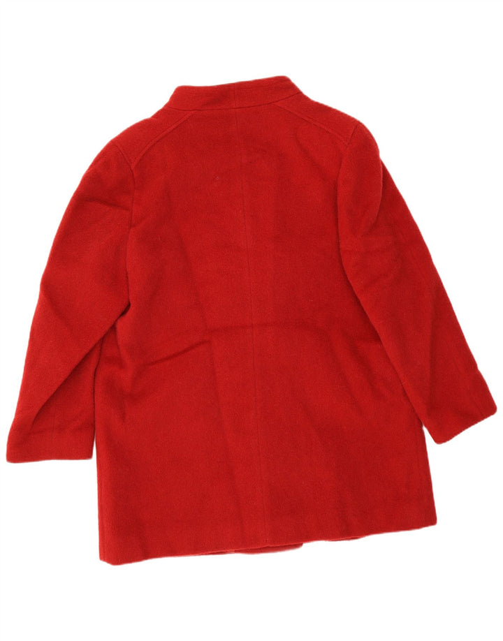 Винтажное женское пальто UK 18 XL из натуральной шерсти красного цвета