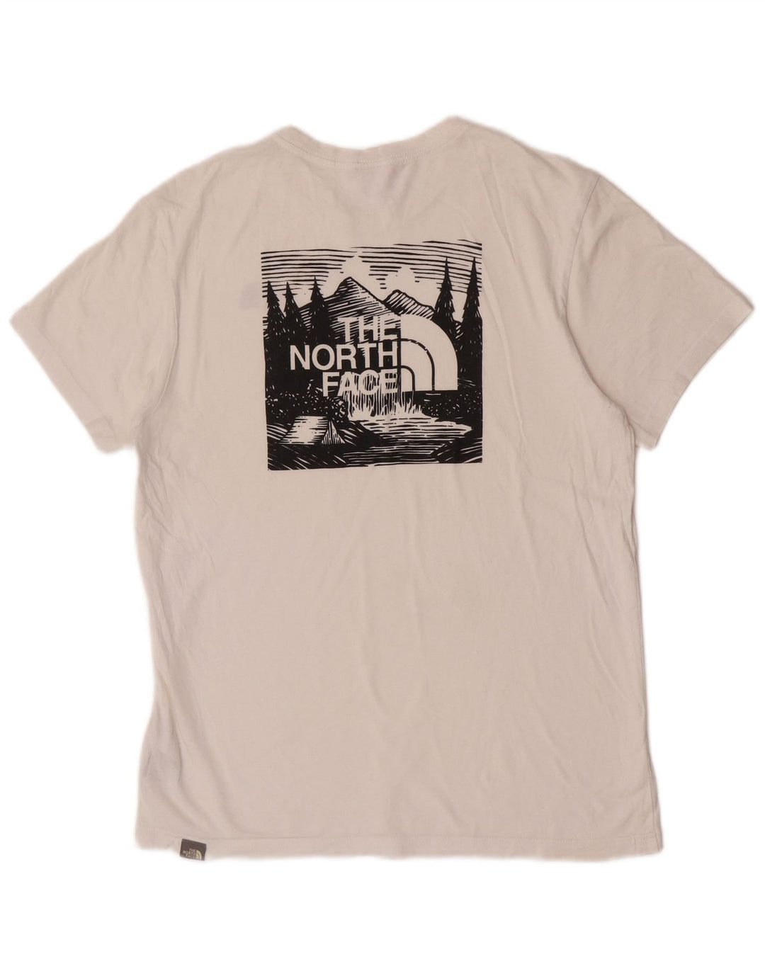 Мужская футболка с рисунком The North Face, хлопковый топ среднего размера, белый