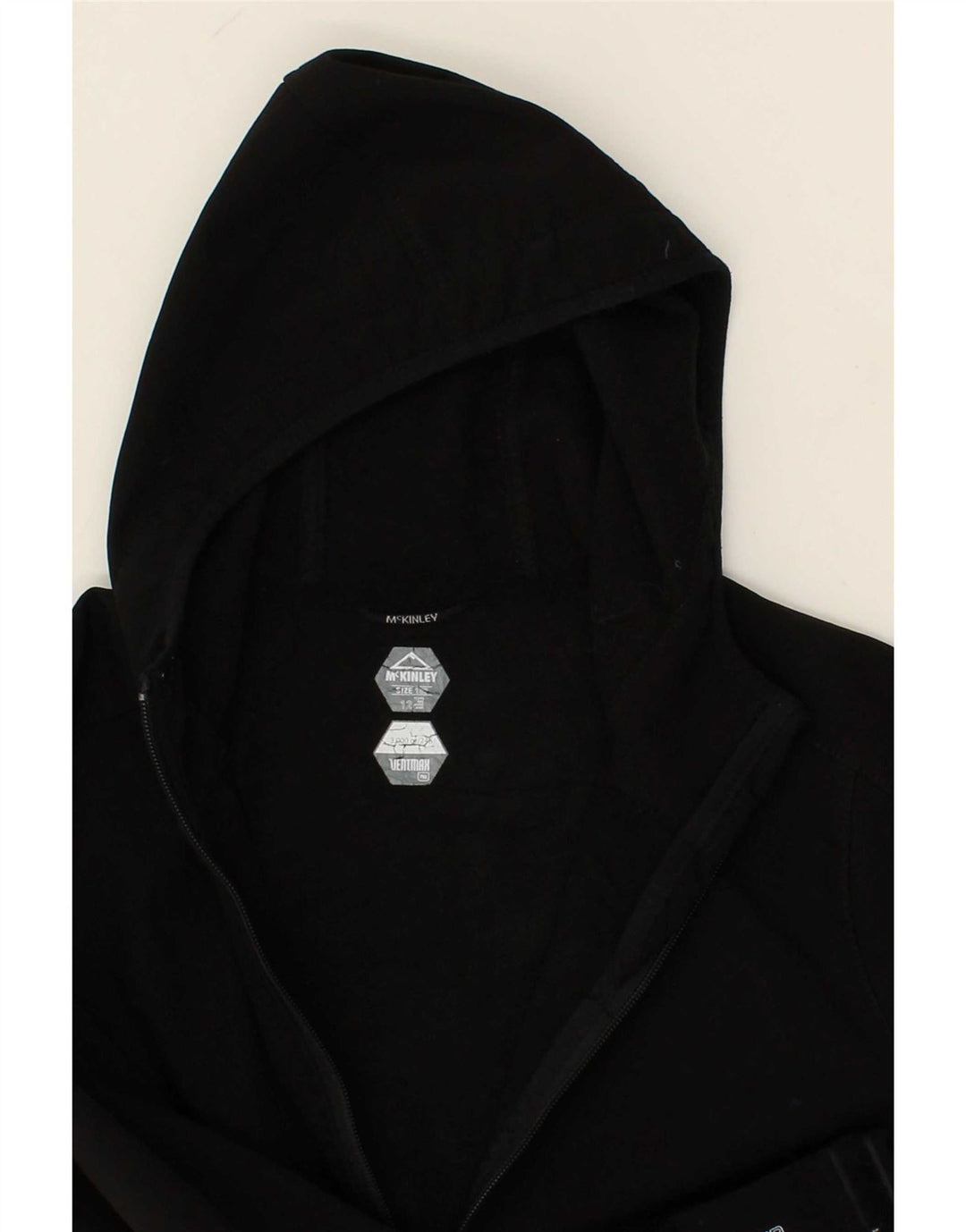 MC KINLEY Boys Hooded Windbreaker Jacket 11-12 Years Black Polyester Vintage MC Kinley and Second-Hand MC Kinley from Messina Hembry 