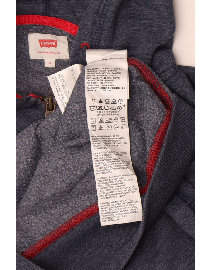 Мужской свитер с капюшоном на молнии Levi's, маленький темно-синий, хлопковый в крапинку