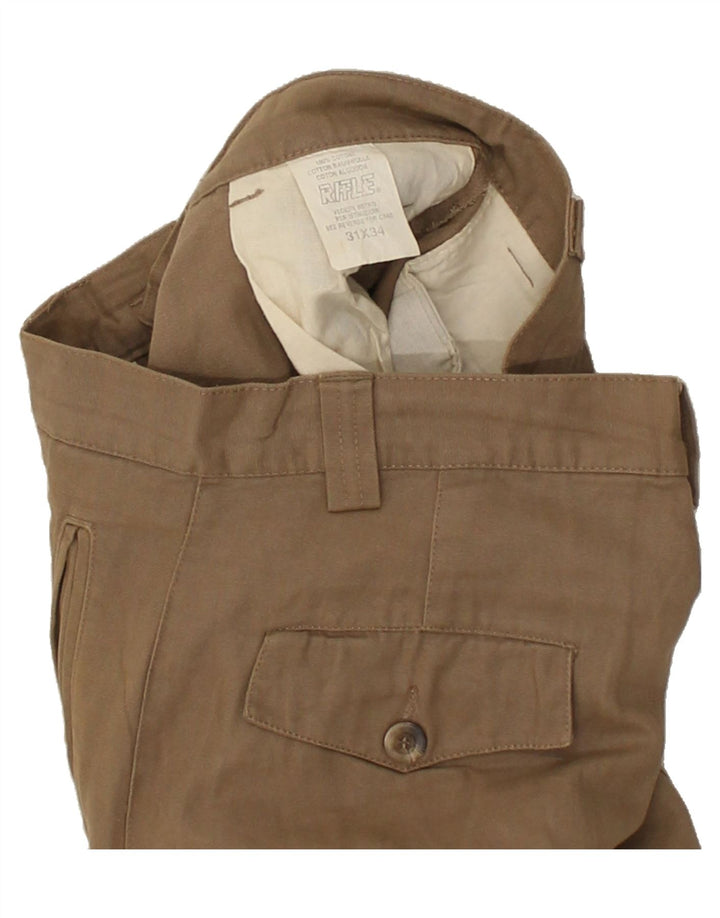 RIFLE Mens Slim Cargo Trousers W31 L34 Brown Cotton Vintage Rifle and Second-Hand Rifle from Messina Hembry 