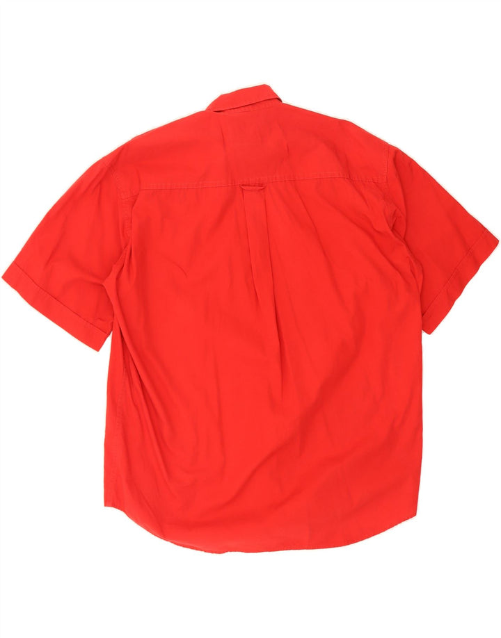 MARLBORO CLASSICS Mens Short Sleeve Shirt Medium Red Cotton Vintage Marlboro Classics and Second-Hand Marlboro Classics from Messina Hembry 