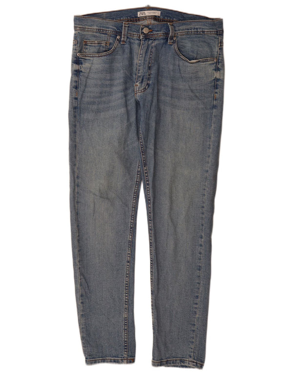 Мужские узкие джинсы Zara EU 44, большие W34 L32, синие, хлопок