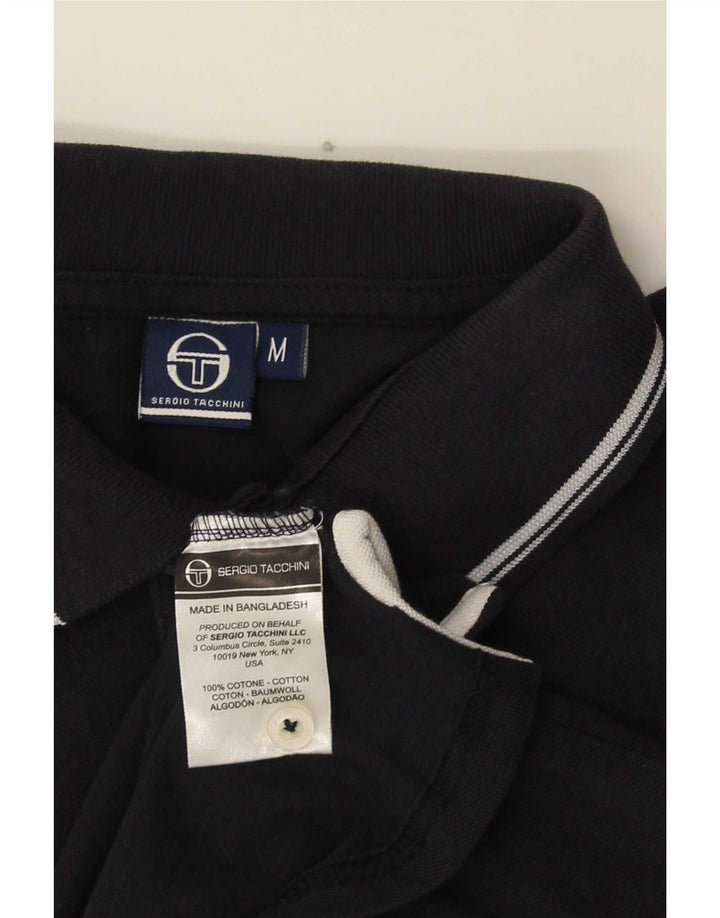 Мужская рубашка-поло Sergio Tacchini среднего размера, темно-синяя, хлопок