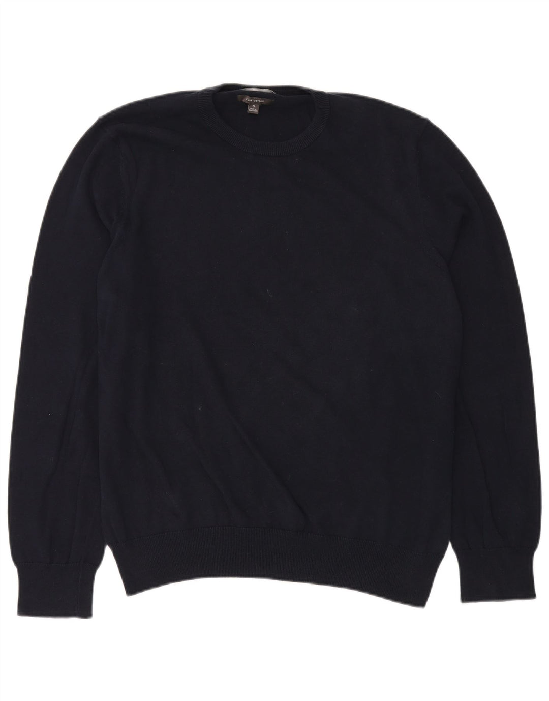 Мужской свитер MARKS & SPENCER с круглым вырезом XL, темно-синий, хлопок