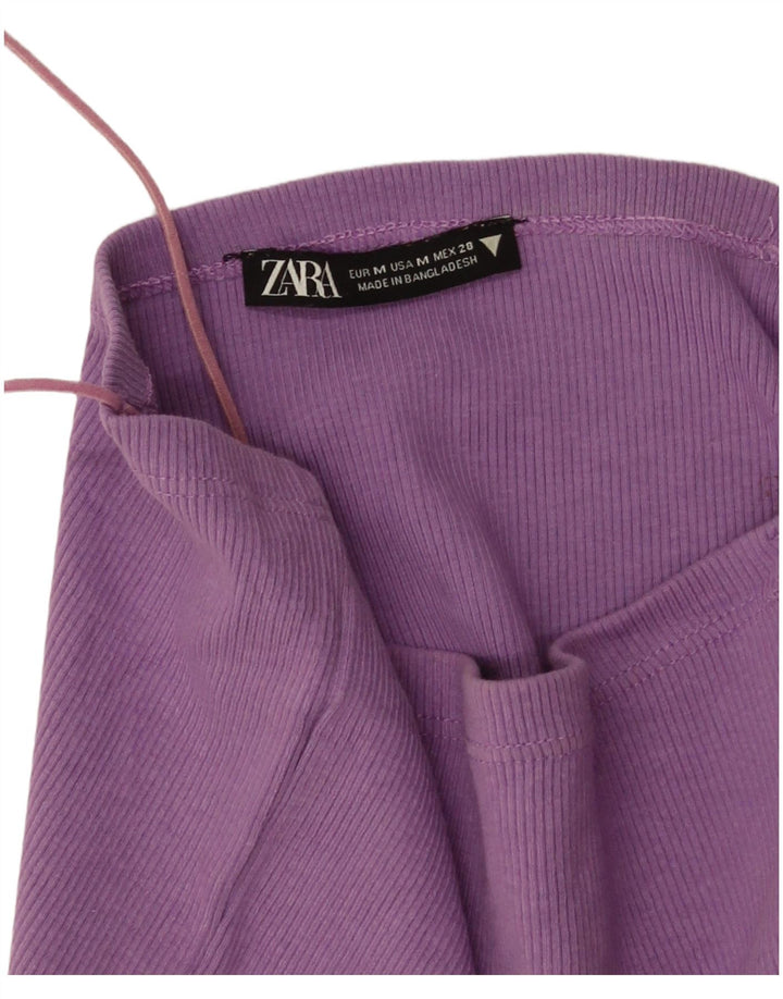 Женский укороченный топ на бретельках Zara UK 12, средний фиолетовый