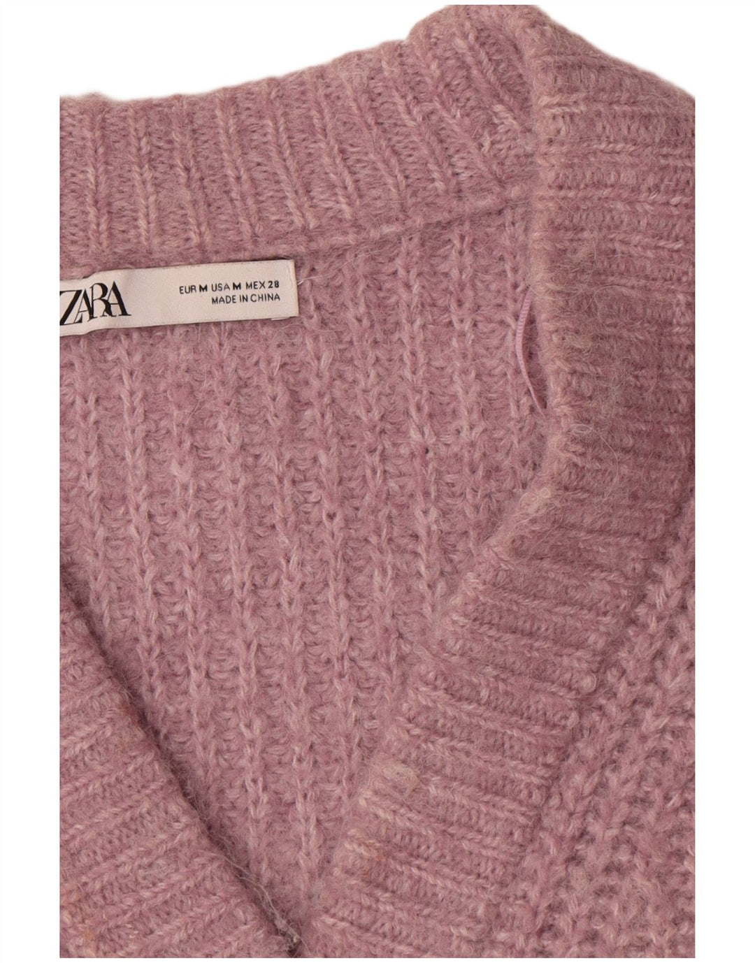 Женский свободный кардиган Zara UK 14, полиэстер среднего розового цвета