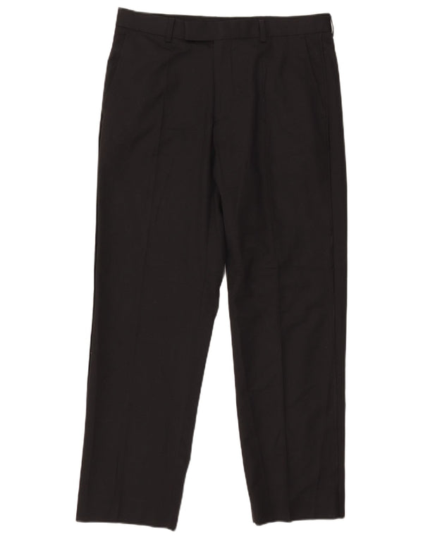 Мужские прямые костюмные брюки Marks & Spencer с автографом W32 L29 черные