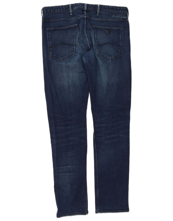Мужские узкие джинсы Emporio Armani W33 L32 синие, хлопок