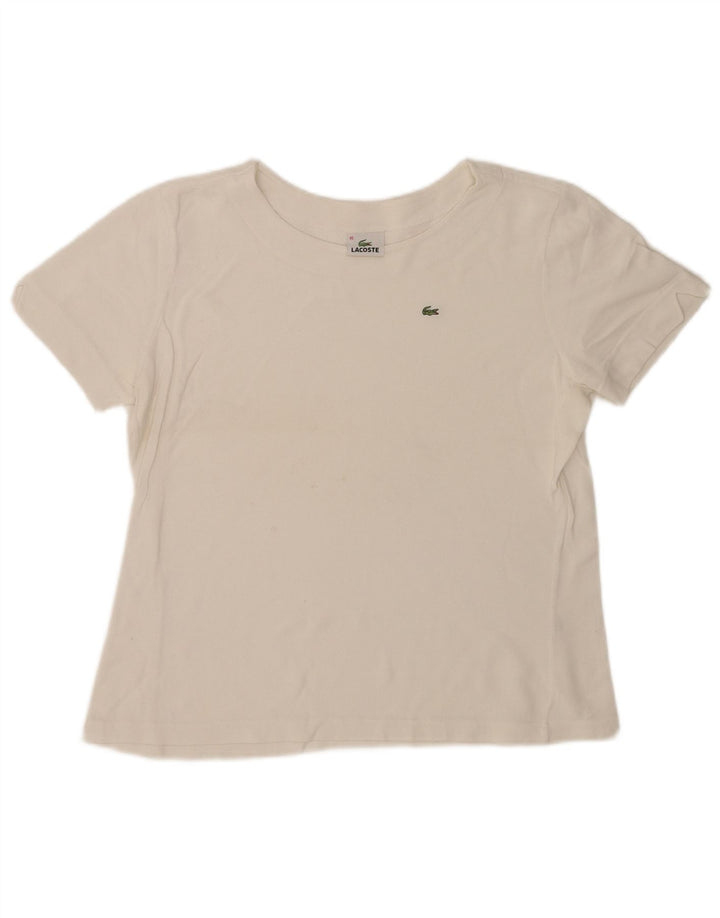 Женская футболка Lacoste, размер 46 XL, белый хлопок
