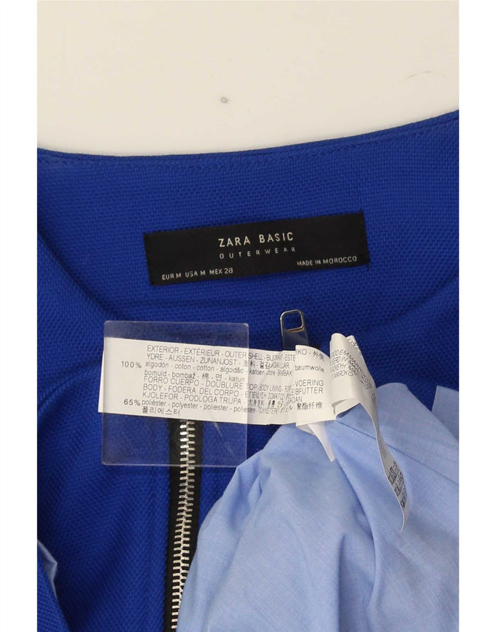 Женское пальто Zara UK 14, хлопок среднего синего цвета