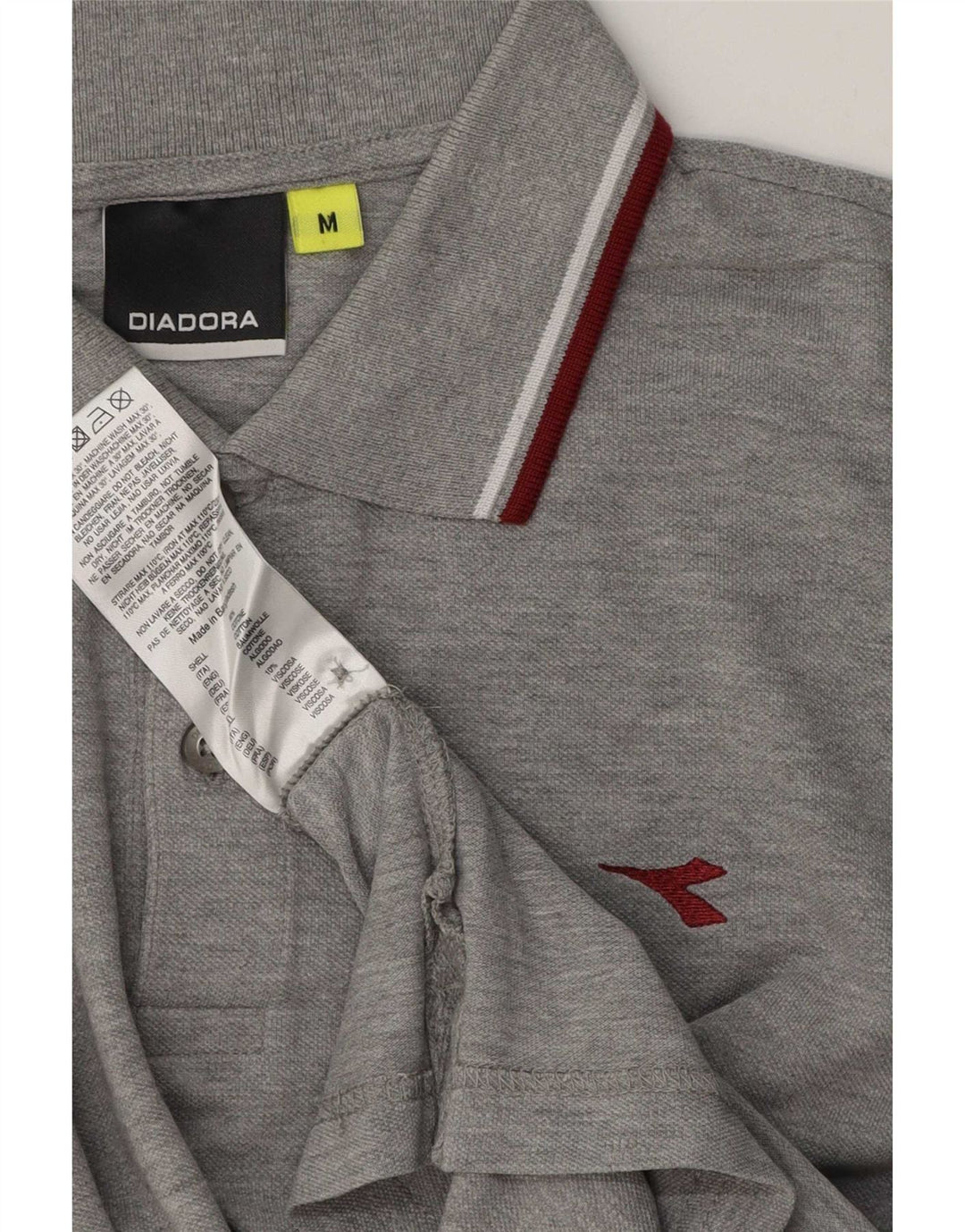 Мужская рубашка поло Diadora стандартного кроя, хлопковая, среднего серого цвета