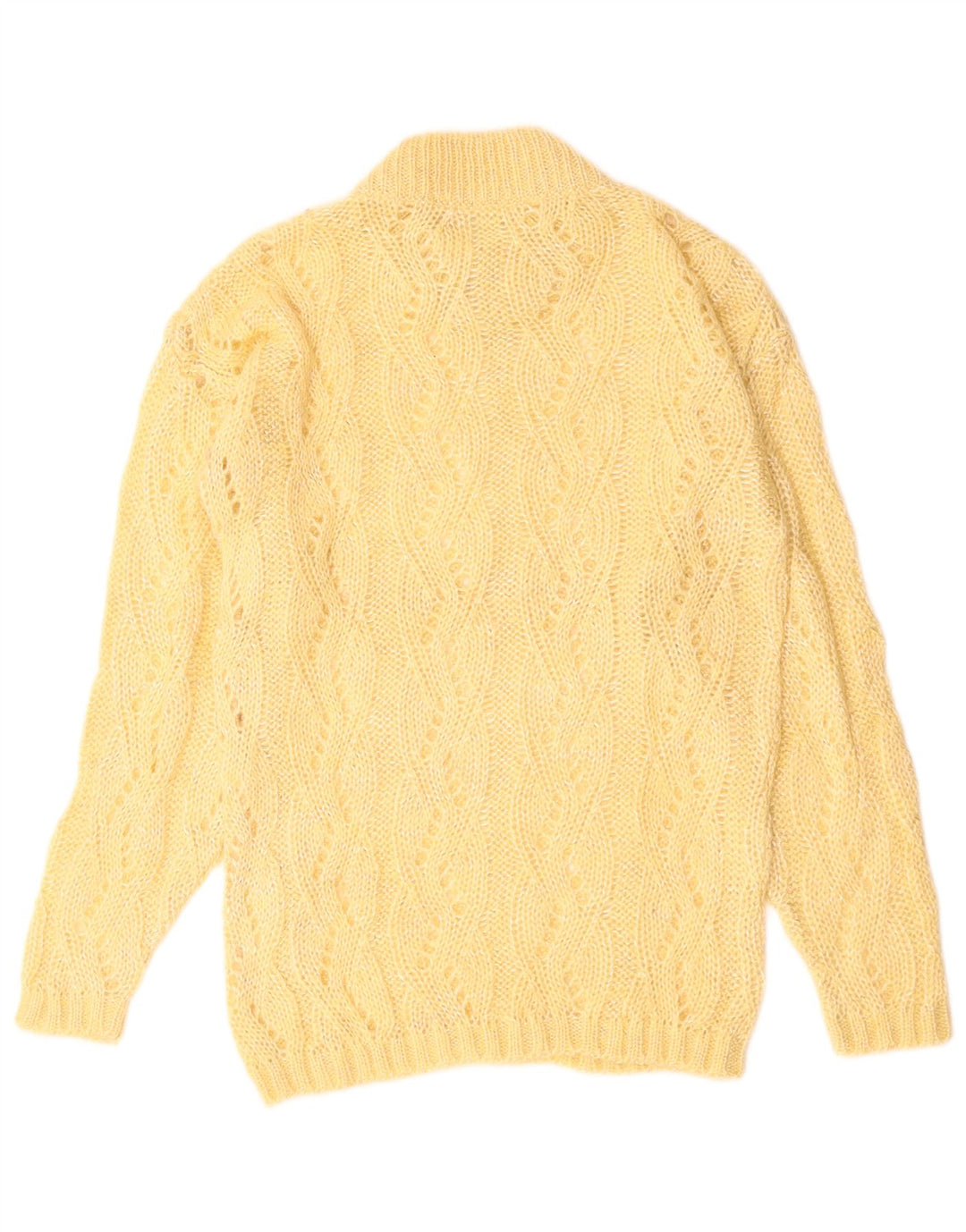 ВИНТАЖНЫЙ женский джемпер с высоким воротником, Великобритания, 10, маленький, бежевый