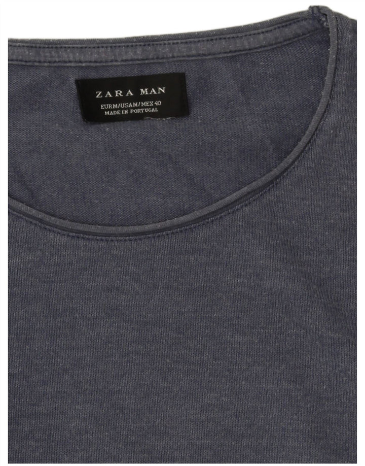 Мужская футболка Zara Top Medium Темно-синяя