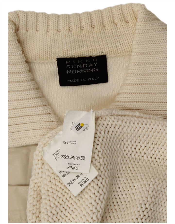 Женский кардиган Pinko UK 14, хлопковый средний цвет белого цвета
