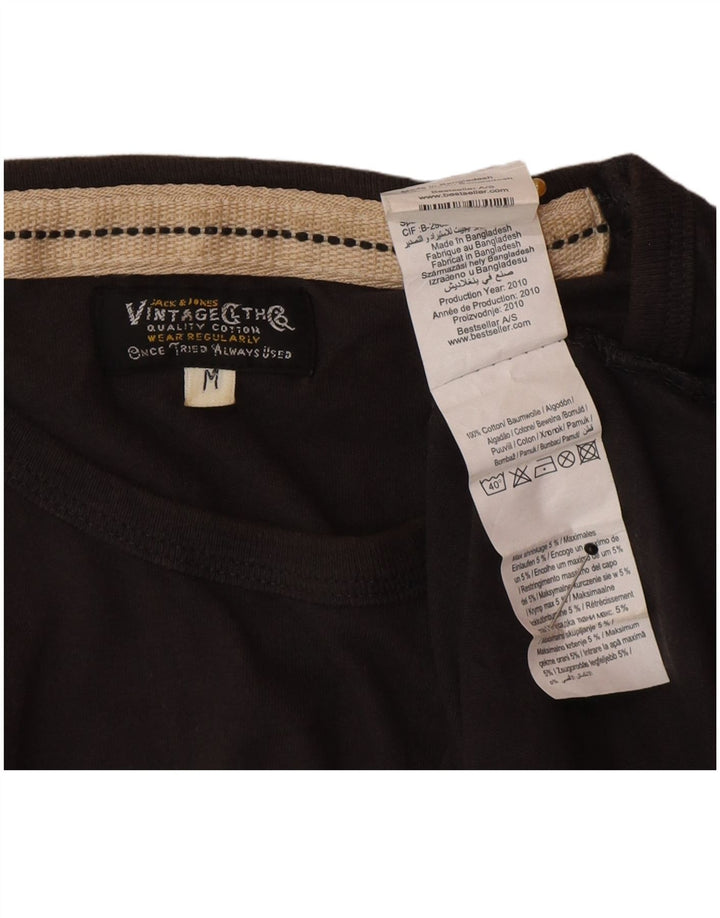 Мужская футболка с рисунком Jack & Jones, хлопковый топ среднего серого цвета