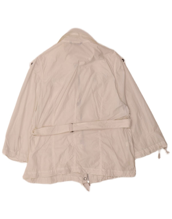 Stefanel Womens Bomber Jacket EU 38 Medium White Nylon