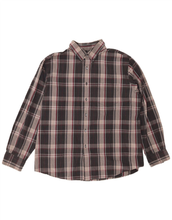 Мужская рубашка DOCKERS, размер 17 1/2 XL, черная клетка, хлопок