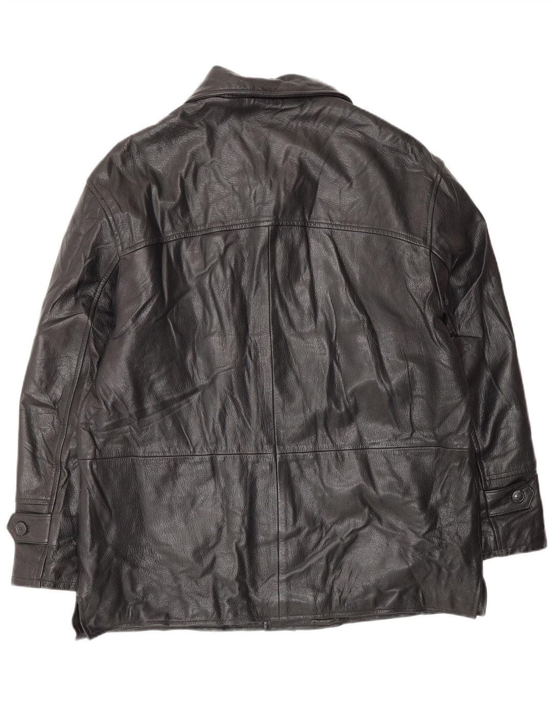 VINTAGE Мужская кожаная куртка IT 52 XL Черная кожа