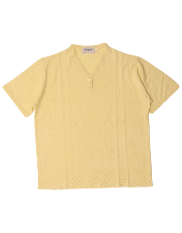 Винтажная женская вязаная блузка Top IT 50 XL Желтый акрил