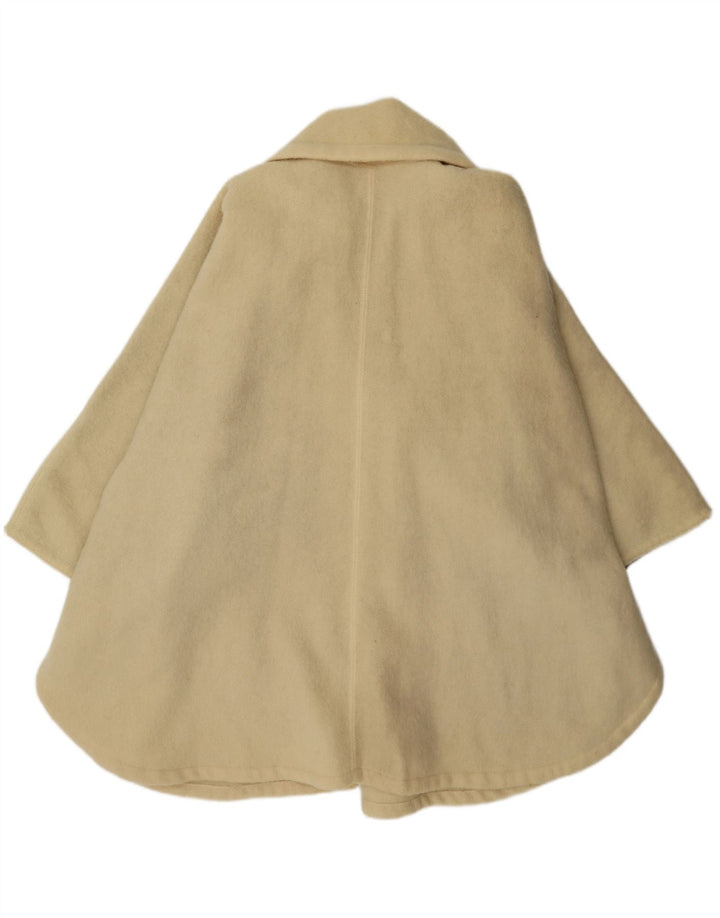 Винтажное женское пальто-кейп оверсайз IT 44 Medium Beige Wool