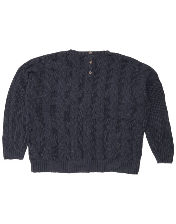Женский джемпер с круглым вырезом Marks & Spencer UK 22 3XL темно-синий