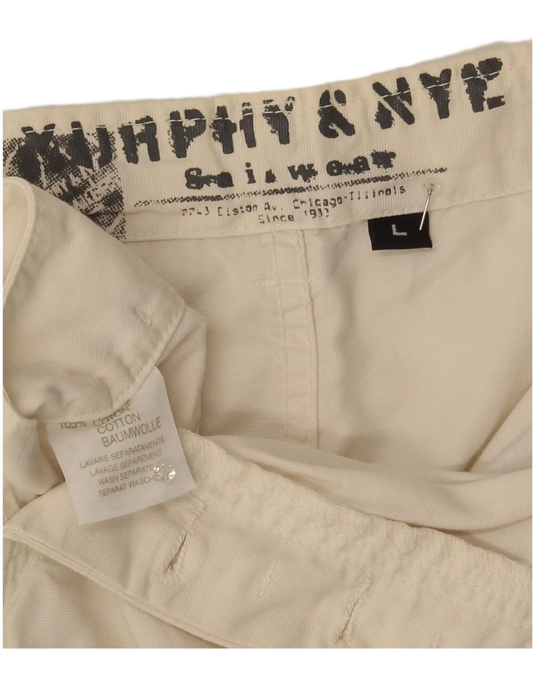 Мужские прямые брюки чинос Murphy & Nye, большие размеры W34 L32, белый хлопок