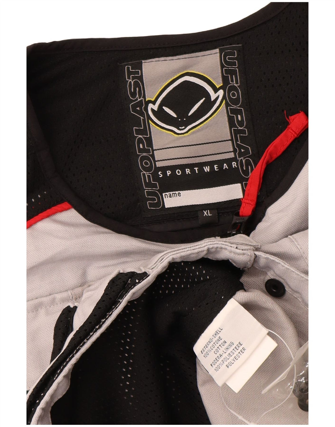 Мужской жилет UFO UK 42 XL, серый хлопок с цветными блоками