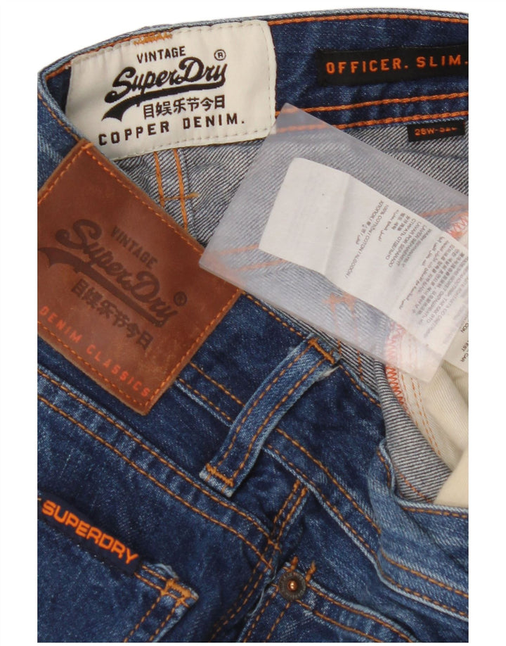 SUPERDRY Женские узкие джинсы кислотной стирки W28 L27, синие, хлопок