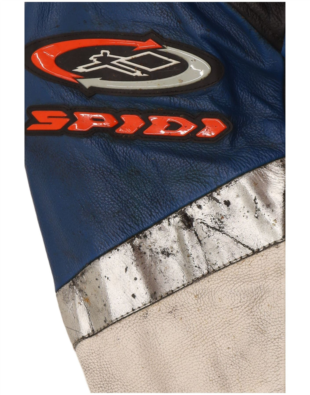 Мужская кожаная куртка-гонщик Spidi IT 54, большая черная кожа с цветными блоками