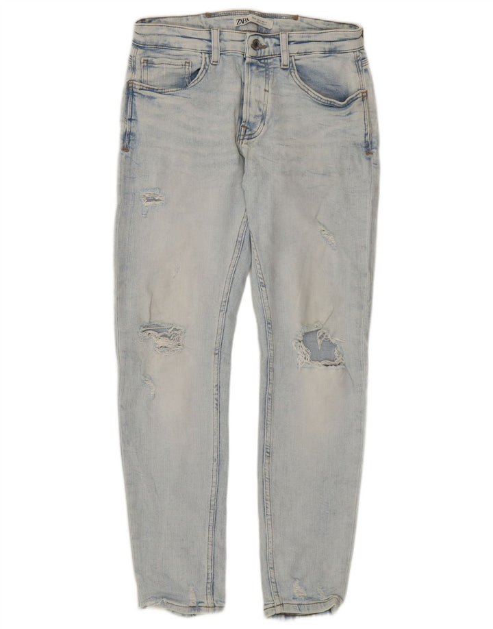 Мужские потертые узкие джинсы Zara EU 40 Medium W31 L29 синие
