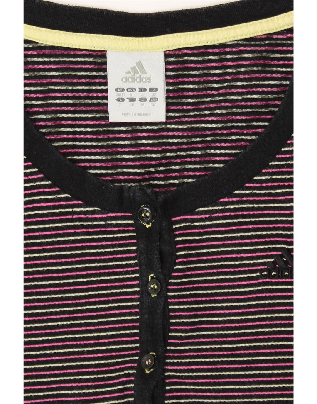 Женская футболка ADIDAS Top UK 8/10, маленький хлопок в разноцветную полоску